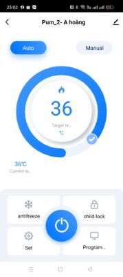 Màn hình điều khiển chính trên app mobile
